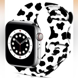 085 NWT Cow Print Apple Watch Band Black White Animal Print 38-40mm